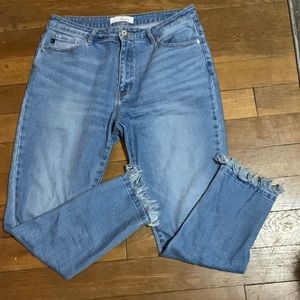 KanCan light wash frayed hem jeans